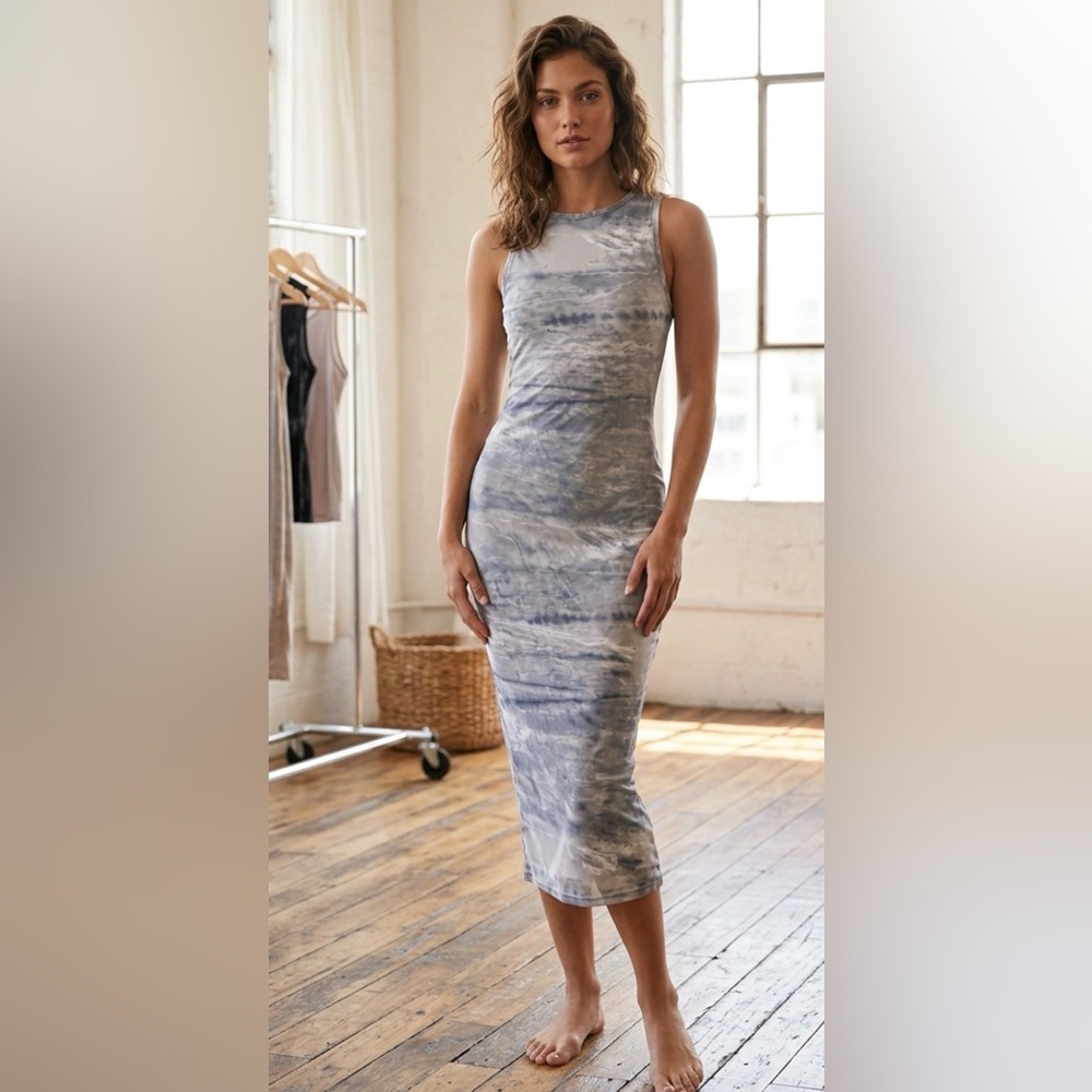 Boohoo Neutral Mesh Maxi Dress